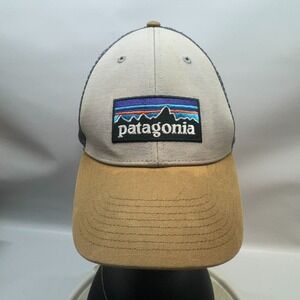 Patagonia Hat‎ Men's One Size Trucker Cap Brown Big Logo Mesh Snap Back
